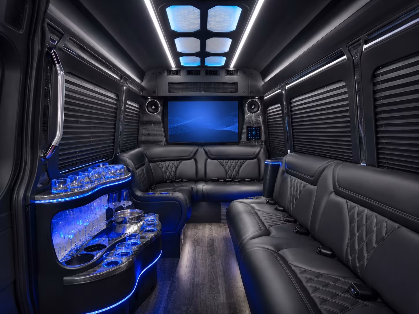 bend 30 passenger party bus interior