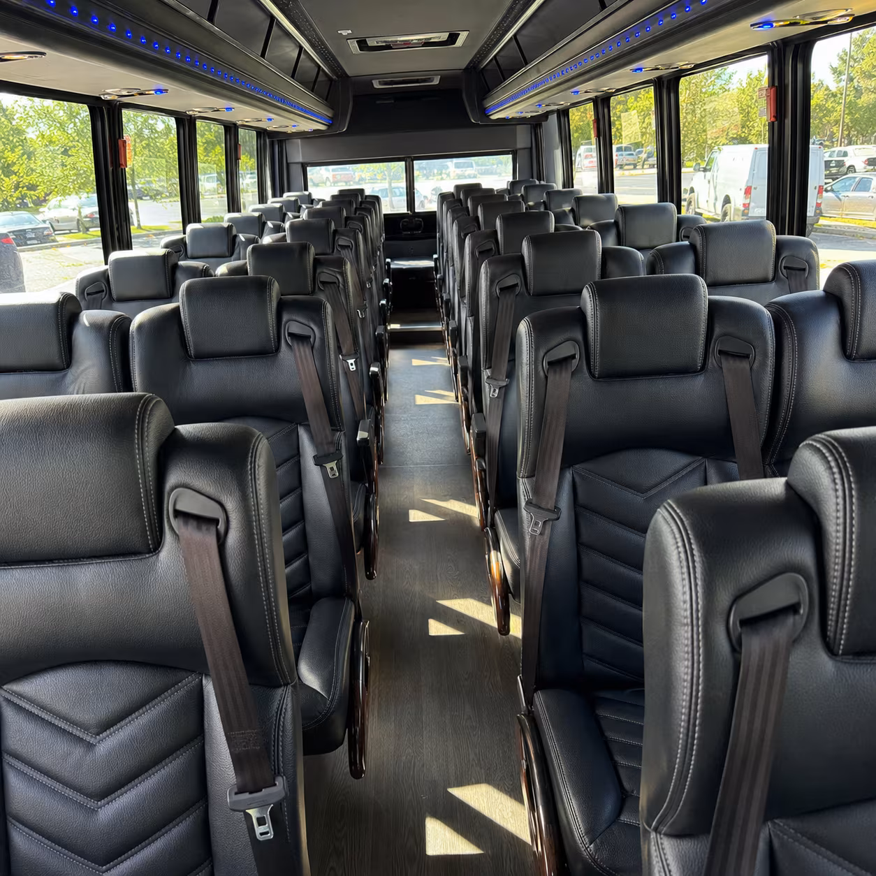 bend sporting event transportation onboard seating